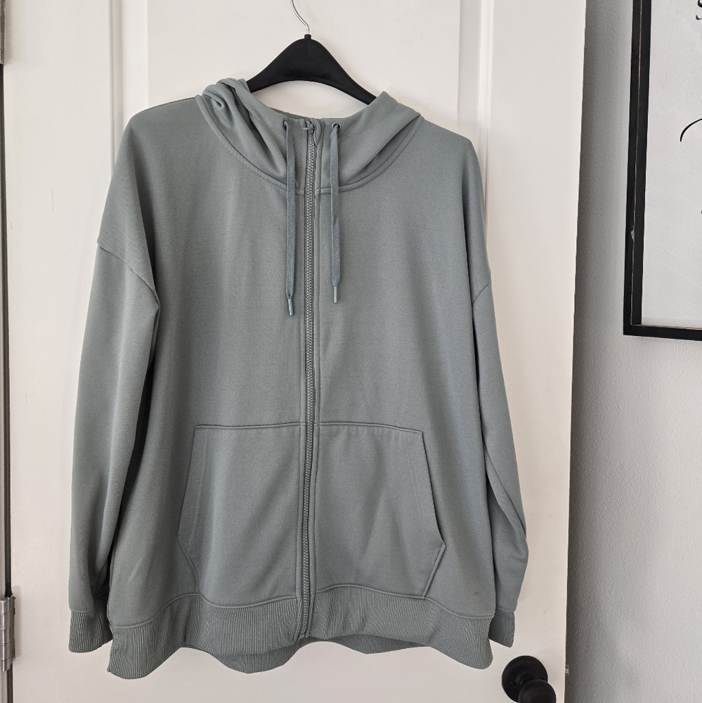 EUC- Mondetta Performance Full Zip Sage Green Hoodie Women's Size XL - Picture 5 of 9